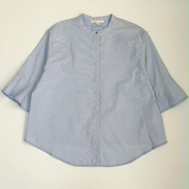 [1] Maje 마쥬 차이나넥 밴드 칼라 프릴 셔츠 블라우스