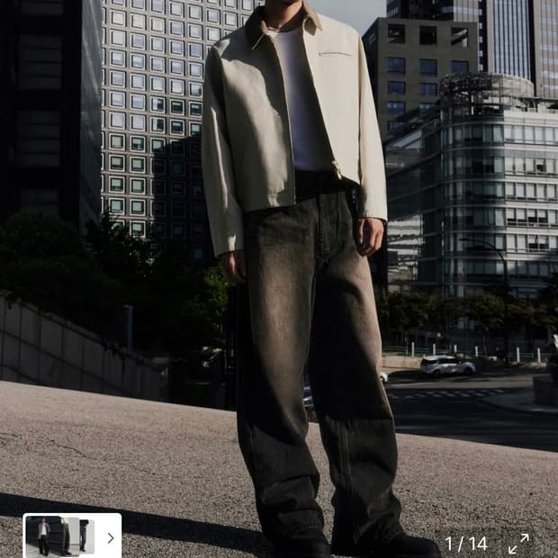 무탠다드 빅 브러쉬 와이드 데님