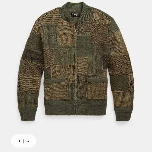 [새상품]RRL 패치워크 울 캐시미어 스웨터 재킷(S, M, L, XL)