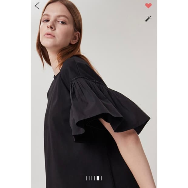 타임 러플 반팔 티블라우스