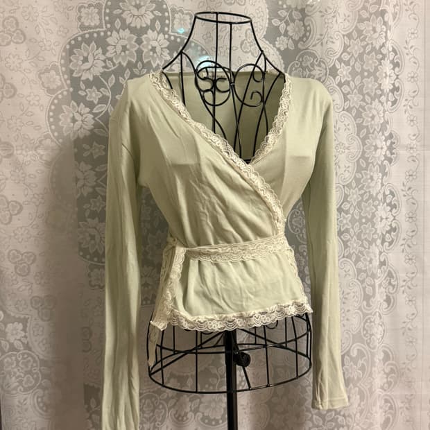 빈티지 랩 레이스 가디건