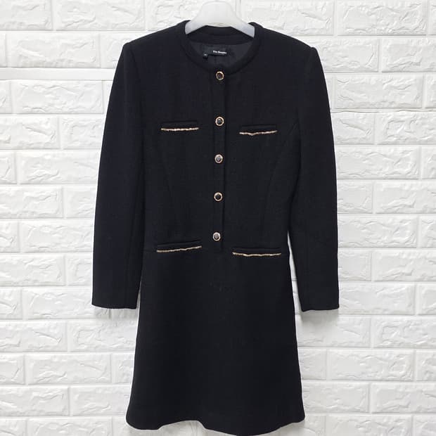 택포_ 한섬 더 쿠플스 블랙 트위드 원피스 S