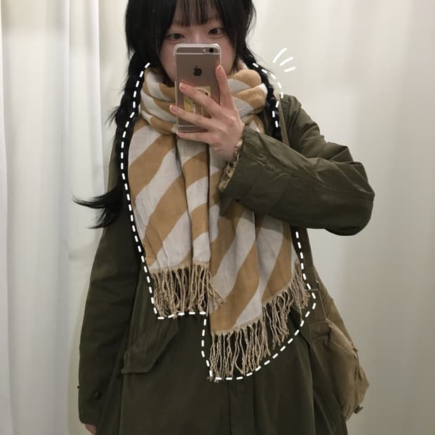 스트라이프 롱 스카프 머플러 