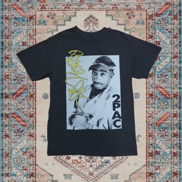 2PAC 샤커 빈티지 그래픽 블랙 반팔티 (S)