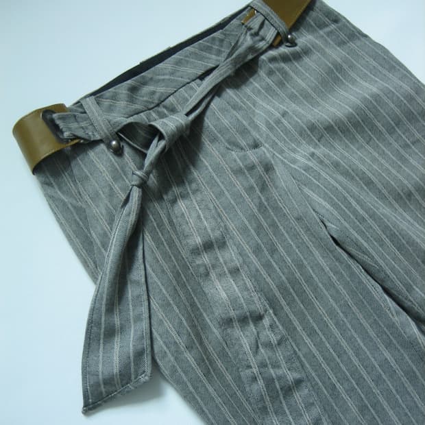 [SYSTEM] Stripe Belted Trousers