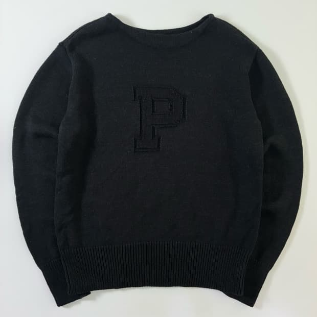 Polo  폴로 랄프로렌 코튼 빅 p 레터링 보트넥 니트