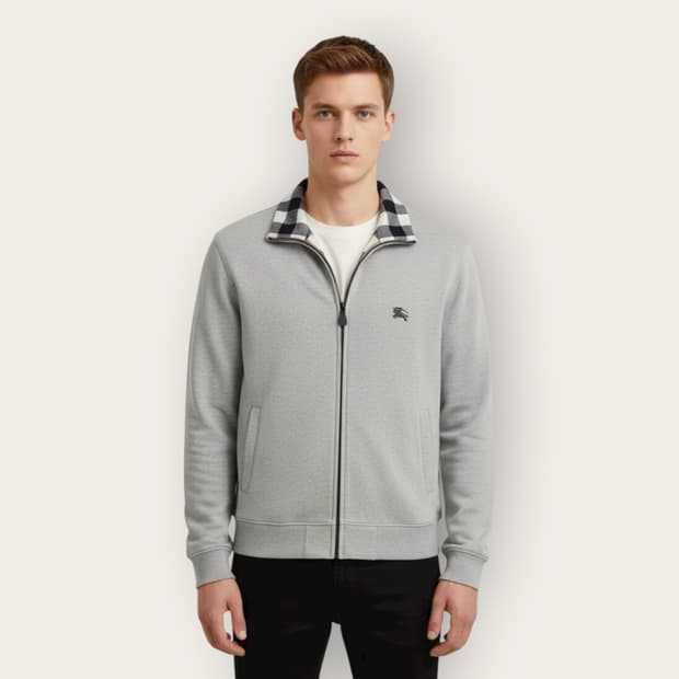 L/ 버버리 브릿 로고 기모 집업자켓