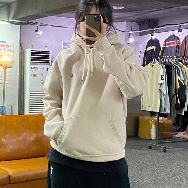 폴로 랄프로렌 기모 후드티 베이지 B5462