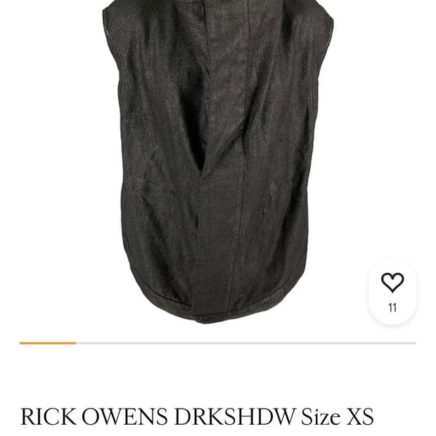 RICK OWENS DRKSHDW Black Coated Vest