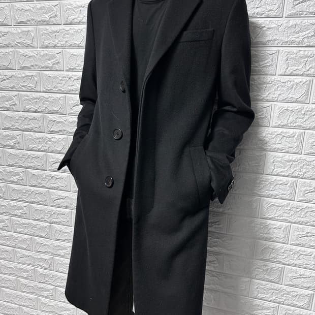 시스템 벨벳 카라 캐시미어 울 코트