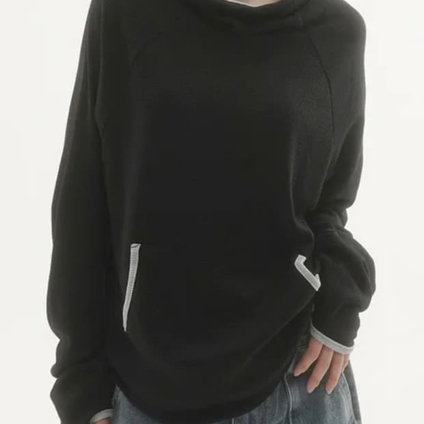 원아브 브릭 핑거홀 와플 후드티