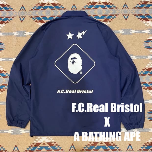 [M] 베이프 x F.C.R.B 코치자켓 네이비