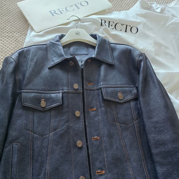 M)렉토 빈티지 이펙트 레더 트러커 자켓
