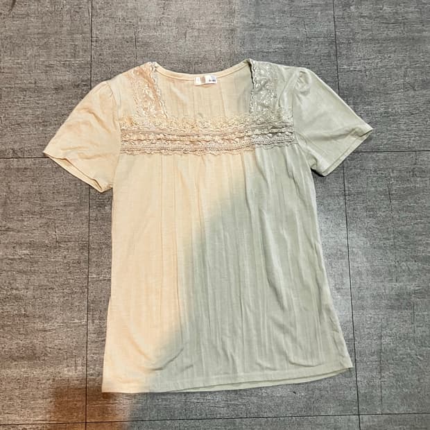 일본빈티지 Bizazz 하구미모리걸 달천깔페어리 레이스 스퀘어티셔츠