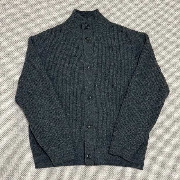 포터리 차콜 셔틀랜드 울 하이넥 가디건 4사이즈