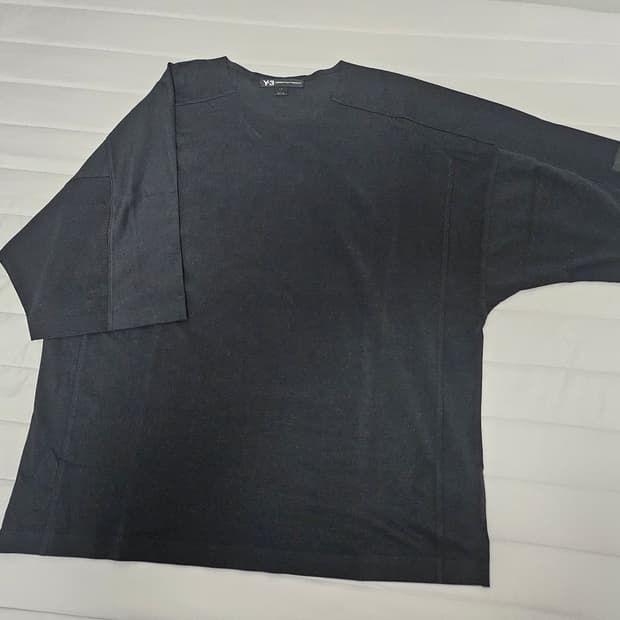 Y-3 블랙 반팔 오버핏 티셔츠 L사이즈