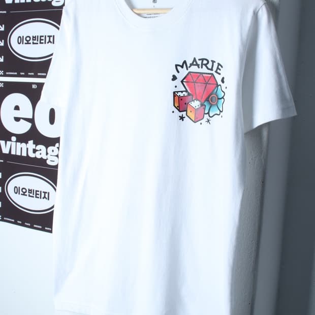 (L-XL) 브랜드빈티지 반팔 티셔츠 제비 화이트 올드스쿨-H35082