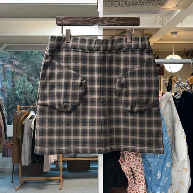 Lucruca 저지 체크 스커트