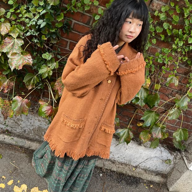 오렌지 브라운 히피 자켓