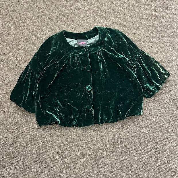 OS)레이빔즈 빈티지 여성 그린 벨벳 자켓