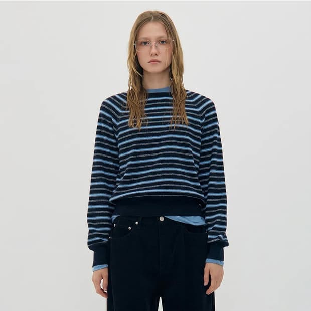 MERINO CASHMERE STRIPED SWEATER