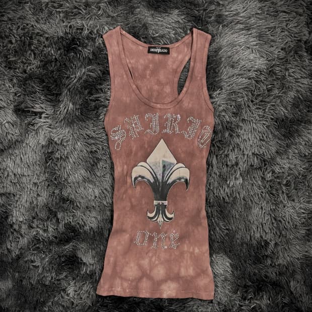 브라운 고딕 실버 프린팅 골지 슬리브리스