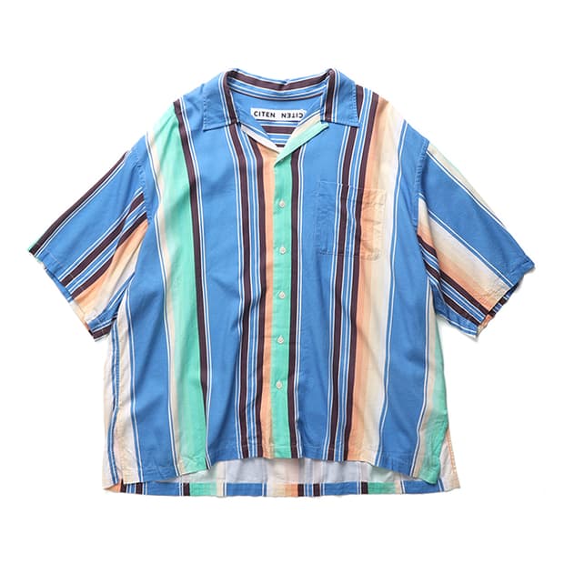 CITEN Ombre Stripe Open Collar Shirt