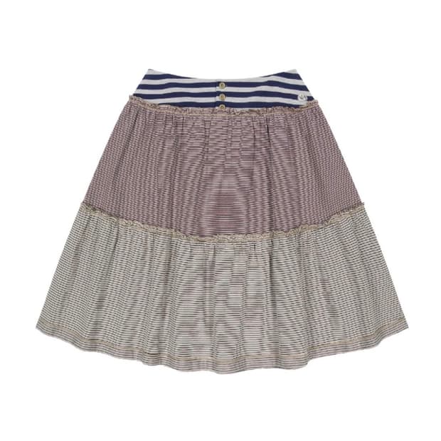 코이세이오 스트라이프 미디 스커트 퍼플 2