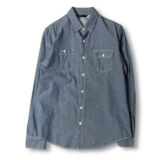 헨어스 에드윈 스카이블루 스티치 긴팔 셔츠 95