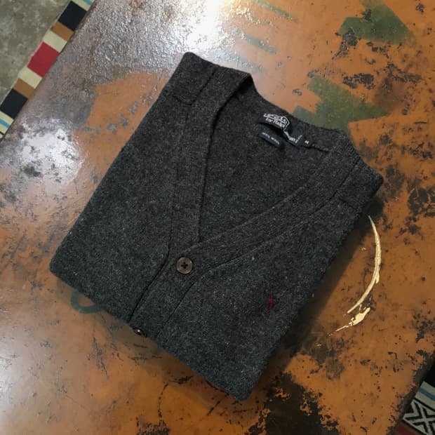 폴로랄프로렌 차콜 울 니트 가디건 여성 55 66 사이즈