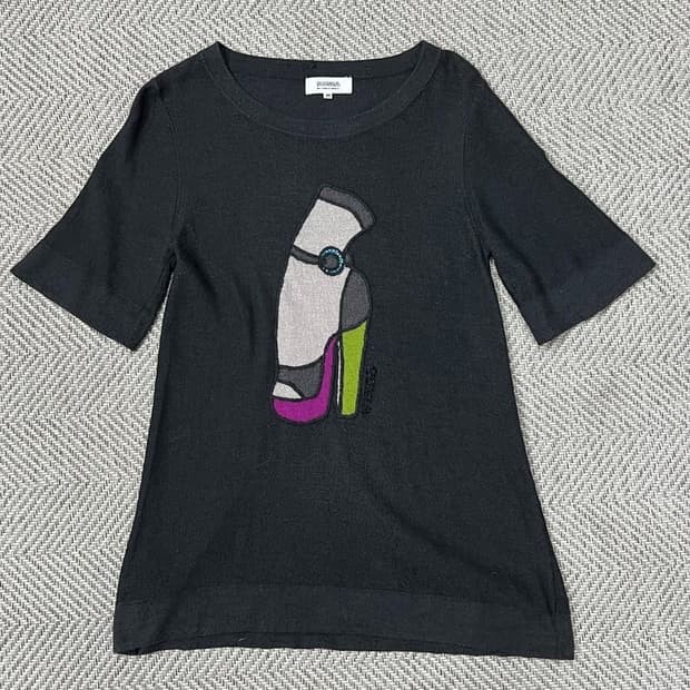 소니아 비즈 슈즈프린팅 반팔 v0670