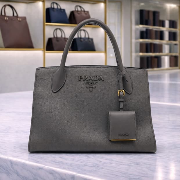 [A급] 프라다 모노크롬 사피아노 숄더백 미디엄 그레이 판매합니다!!!