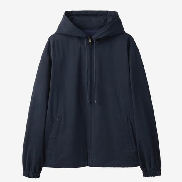 아르반 바틱 다잉 더블 포켓 후디드 자켓 네이비