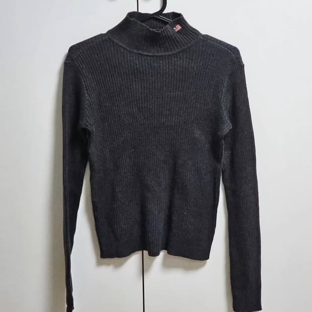 폴로 성조기 목폴라 골지 니트