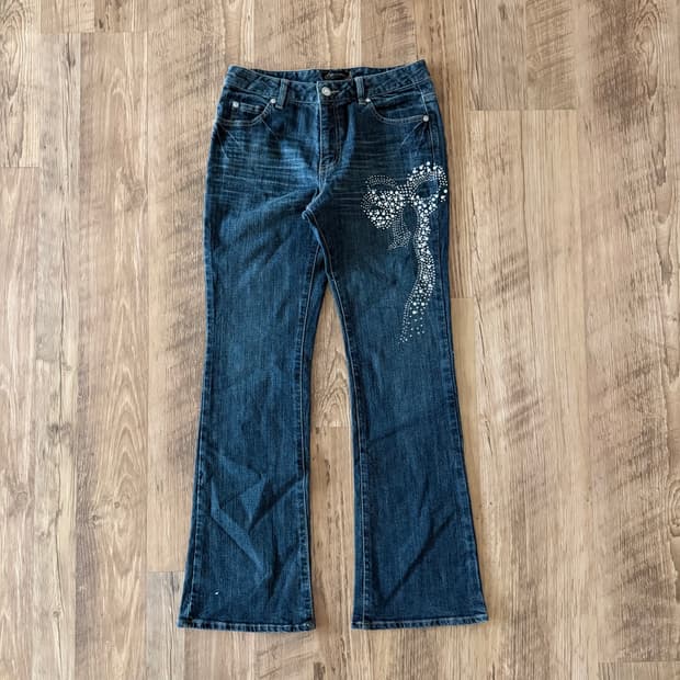 Vintage stud boots-cut jeans