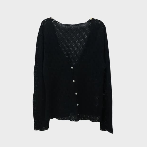 FEEL NATURAL 모헤어 혼방 펀칭 니트 가디건 61501