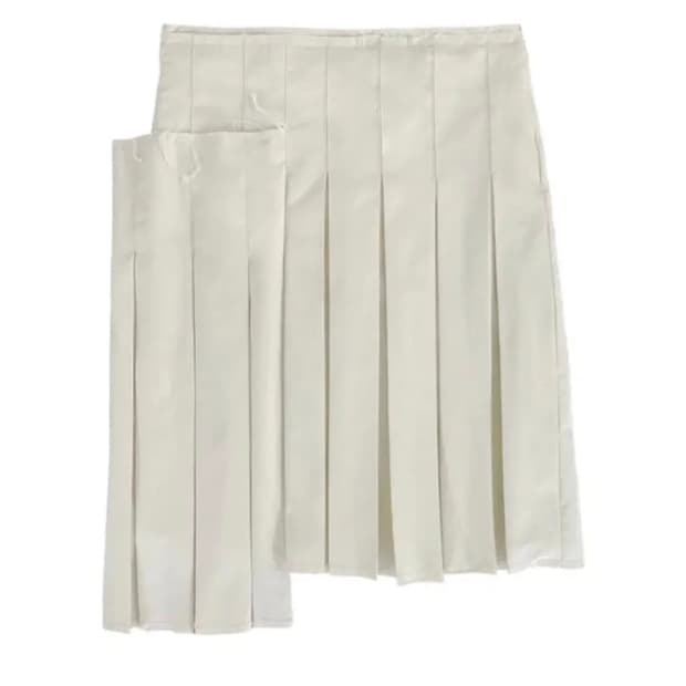 에옹쓰 해비타트 언발란스 플리츠 스커트 (1)