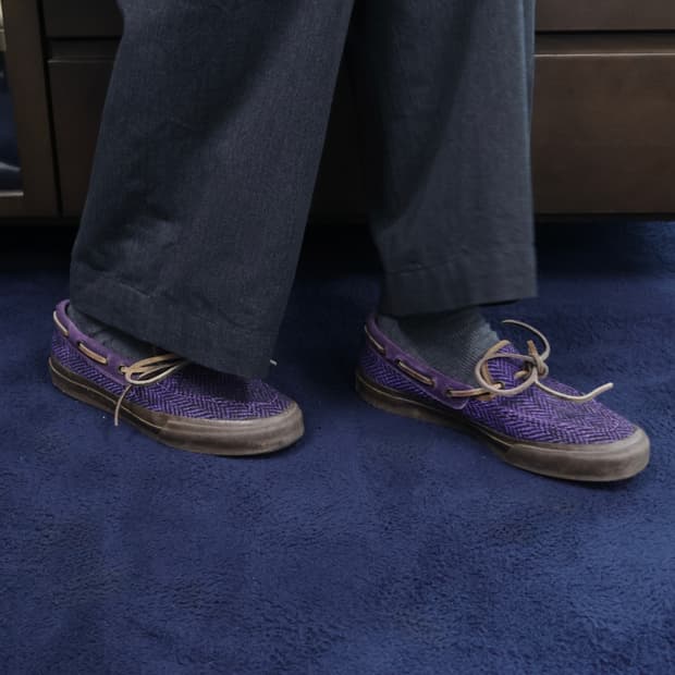 Needles x Harris Tweed boat shoes