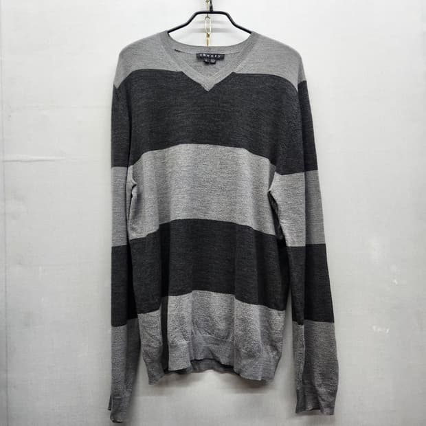 띠어리 스트라이프 얇은 울 니트 L(L)