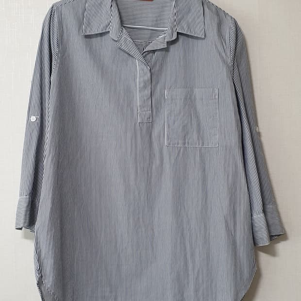 김영주골프 스트라이프 롤업 소매 셔츠 95사이즈