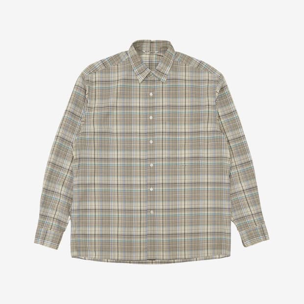 오라리 SUPER LIGHT WOOL CHECK SHIRT
