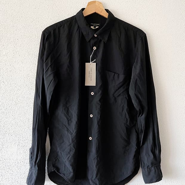 꼼 데 가르송 옴므 플러스 FW24 블랙 폴리에스테르 셔츠