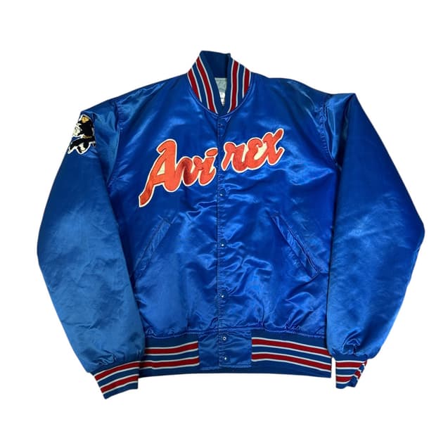 빈티지 90s 아비렉스 AVIREX USA 사틴 바시티 자켓 L