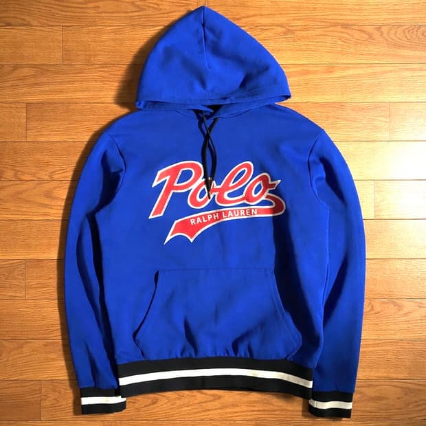 (급처)폴로 빅로고 블루 후드티