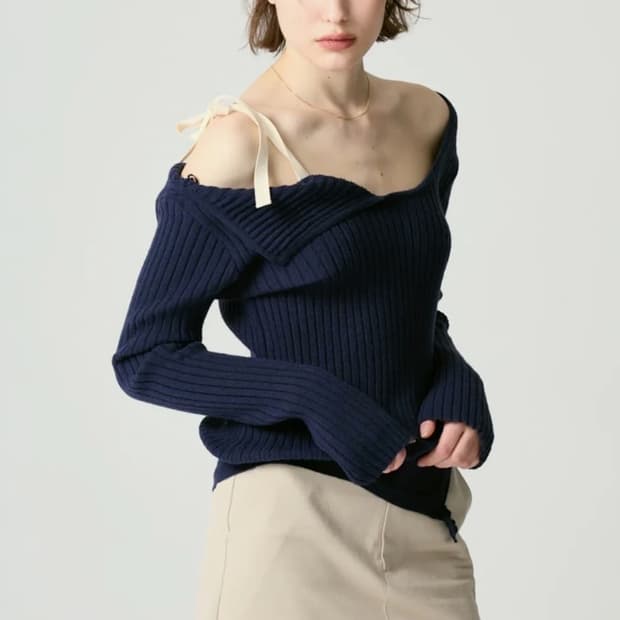 글로니 아이사 니트 네이비