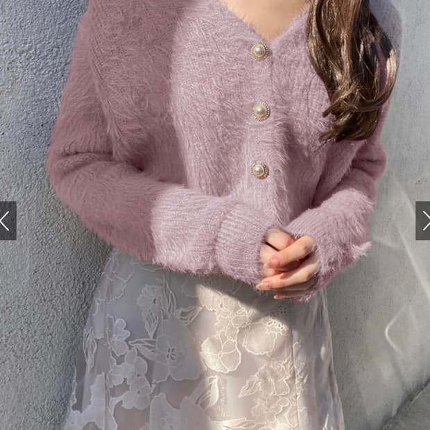 grl 그레일 크롭 비쥬 샤기 니트 가디건 /스나계 양산형 양지뢰