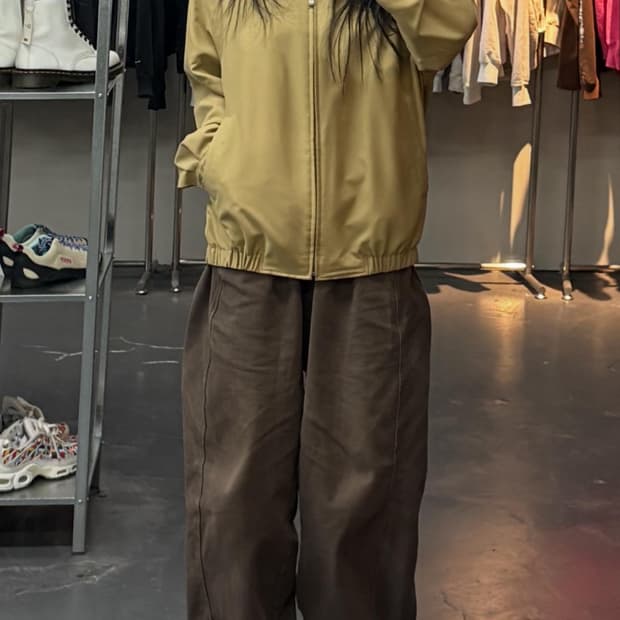 입생로랑 베이지 블루종 자켓 A3422