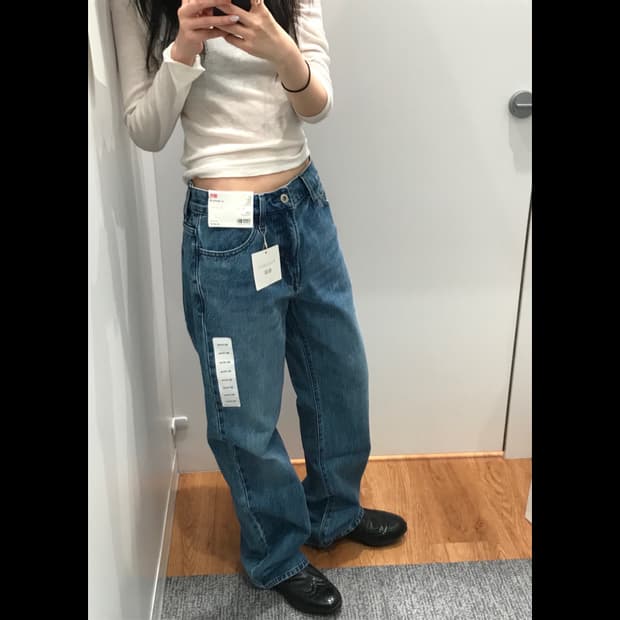 유니클로 JW앤더슨 스트레이트진 24 blue