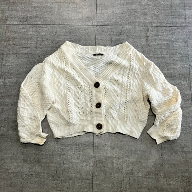 일본빈티지 Oneway 하구미모리걸 달천깔페어리 크롭 니트가디건