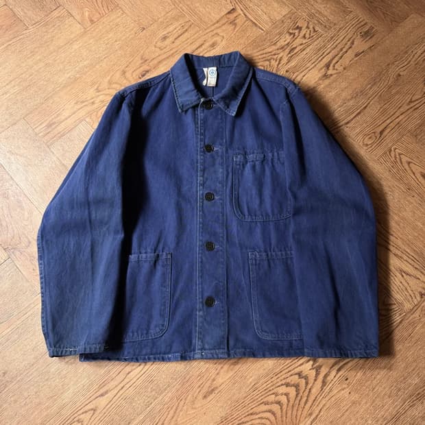 [S]90's 빈티지 네이비 트윌코튼 프렌치 워크 자켓
